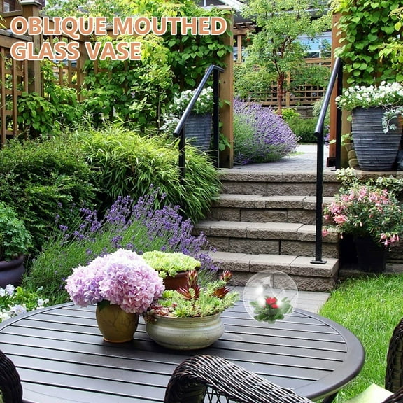 HEMOTON Decorative Glass Vase Terrarium Transparent Flower