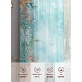 thumbnail image 6 of Coastal Sheer Curtains 108 Inch Length 2 Panels Set Window Treatments, Summer Nautical Beach Coral Starfish Blue Ombre Rod Pocket Semi Curtains for Living Room/Bedroom/Kitchen Décor, 104"W x 108"L, 6 of 7