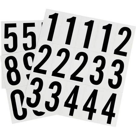 Hillman Group 842284 2 in. Black & White Glossy Vinyl Square Cut Self Adhesive Numbers