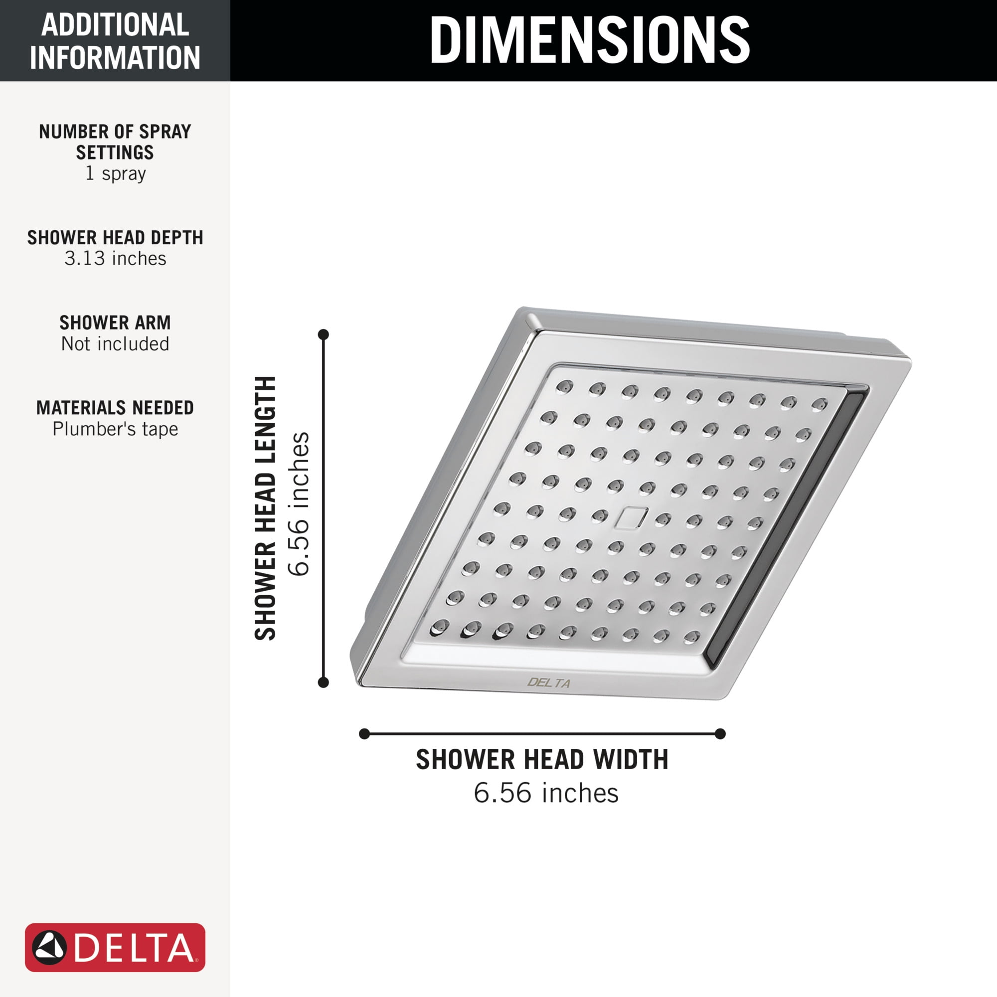 Delta Raincan Shower head RP62283 Shower Head Chrome