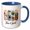 Blue/White, variant on 3drose, Slow and Sweet. Summer, Holiday, Farm. Art Brushstroke. Chic Gift, 15oz Mug