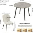 thumbnail image 4 of NORDICANA 5 Pieces Dining Table and Chairs Set, 37 Inch Round Kitchen Table with 4 Upholstered PU Chairs, Dark Grey, 4 of 5