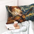 thumbnail image 4 of Kdxio Cotton Pillow Cases 16"x24" Pillowcases,Soft and Breathable Bedroom Pillow Cases-Starry Night Guitar Dog-No Pillow Core, 4 of 5