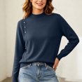 thumbnail image 2 of yillto Womens Sweaters Tops Lightweight Business Casual Long Sleeve Soft Knit Mock Neck Pullover Sweater, 2 of 5