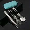 thumbnail image 1 of Camping Utensil Set Folding Picnic Cutlery Utensil Spoon Chopsticks Fork Set, 1 of 3