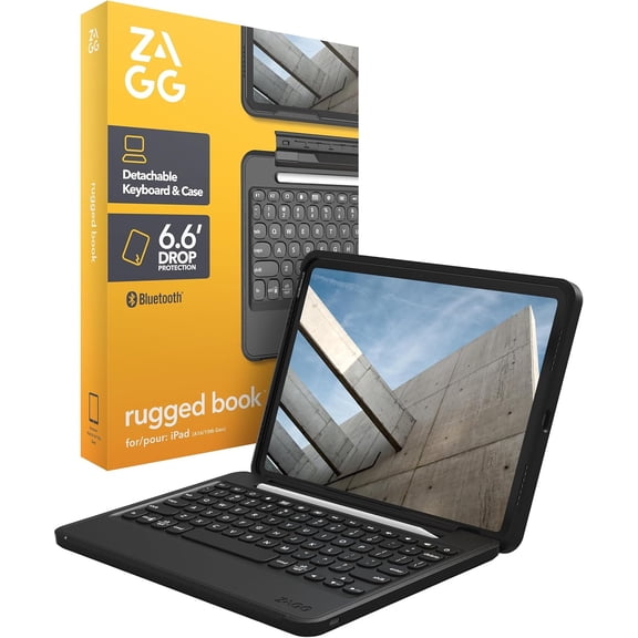 ZAGG Rugged Book iPad 11" (A16)/ 10.9" (Gen 10) Keyboard Case