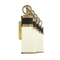 thumbnail image 5 of Abel 5-Light LED Bathroom Vanity Light in Matte Black with Warm Brass Accents, 5 of 5