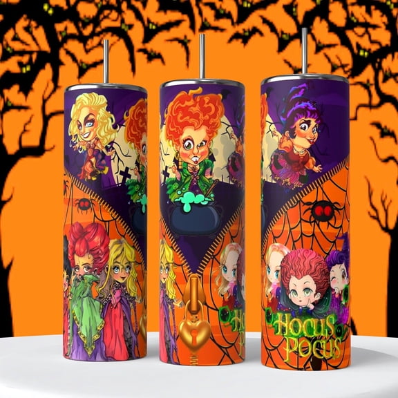 Sister Witches Cartoon Hocus on 20 oz Tumbler insulated coffee cup
