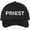 Black/White, variant on Priest Embroidered Baseball Cap | Text Father Pastor Leader Group Church Trip Structured Cap (Grey/Black)