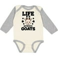 thumbnail image 3 of Inktastic Life is Better with Goats Boys or Girls Long Sleeve Baby Bodysuit, 3 of 5