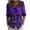 *12-Purple, variant on Women's Floral Button Down Blouse , Summer Collared Top For Women , Ladies' Lightweight Puff 3/4 Sleeve Tunic Shirt, Yellow , S-2XL