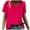 Hot Pink, variant on Womens Fashion Summer Tops 2025 Plus Size Causal V-Neck Solid Blouse Short Sleeve T-Shirt Tops