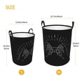 thumbnail image 5 of XMXT Collapsible Laundry Basket, Game Handle Line Print Waterproof Laundry Hamper, 62L Black, 5 of 8