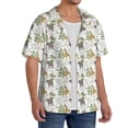 thumbnail image 4 of Haiem Jungle Animal Men's Casual Shirts Short Sleeve Button Down Shirts Fashion Textured Summer Beach Shirt-Medium, 4 of 7