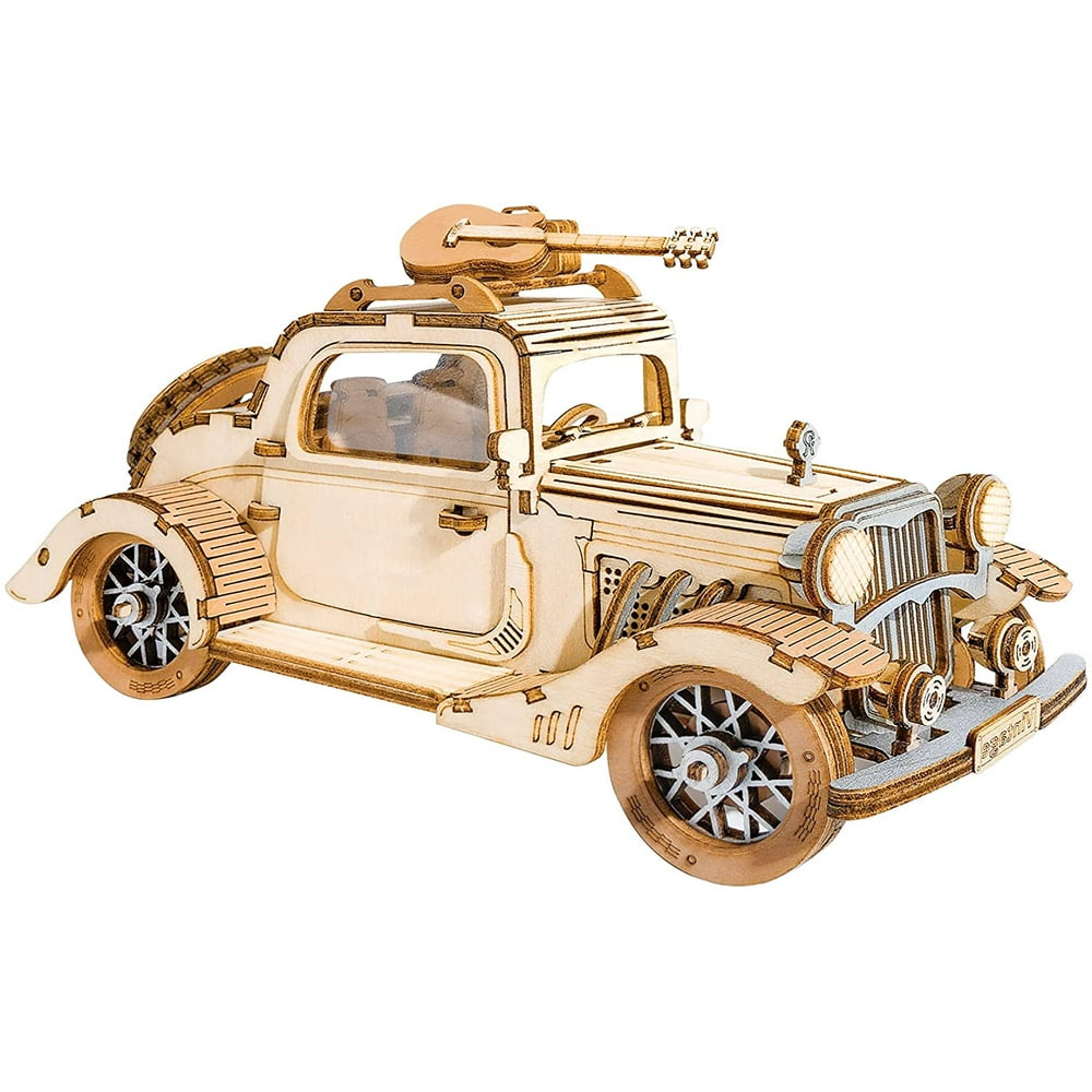 ROKR 3D Wooden Puzzles Car DIY Model Kits to Build Wooden Model Vintage