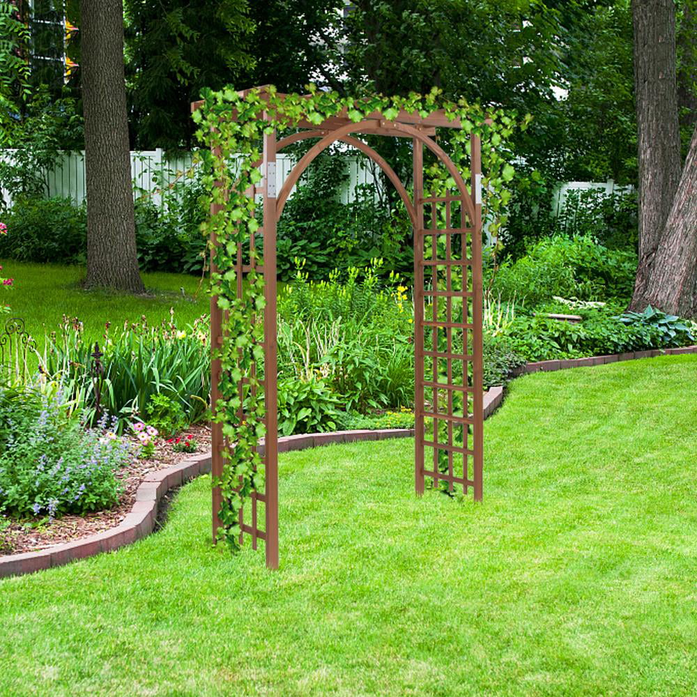 Winado Wooden Garden Arbor Trellis Arch for Plants - Outdoor Archway