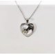 thumbnail image 1 of Collar con colgante de niña y caballo en forma de corazón de moda europea y americana, joyería de oro rosa, 1 of 5
