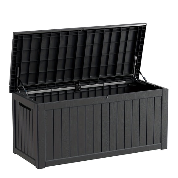 240/130 Gallon Large Outdoor Storage Box, Waterproof & UV-Resistant, Lockable Lid & Side Handles, for Patio Cushions, Pool Accessories, Garden Tools, Ideal Holiday Gift