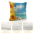 thumbnail image 4 of Autua Sunflowers Shells Beach Decorative Throw Pillow Cover for Home Couch Living Room Bed Sofa - High-Quality Printed Cushion Cover Summer Theme 1PC 18x18in, 4 of 5