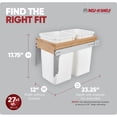 thumbnail image 3 of Rev-A-Shelf Top Mount Double Pullout Under Cabinet Trash Can, 27 Qt, 4WCTM-15DM2, 3 of 11