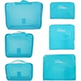 thumbnail image 4 of Set of 6 Packing Cubes, Travel Luggage Organizer - 3 Travel Cubes + 3 Pouches (Light Blue), 4 of 6