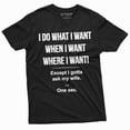 thumbnail image 3 of Men's Funny shirt let me ask my wife Husband gift T-shirt Father's day Christmas Birthday gift (3X-Large Navy Blue), 3 of 7