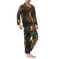 thumbnail image 2 of Daiia Sunshine Butterfly Flower Bear for Men's Long-Sleeved Pajama Set – Soft & Comfortable Sleepwear Button-Up Pajamas Cozy Lounge Wear-Small, 2 of 7