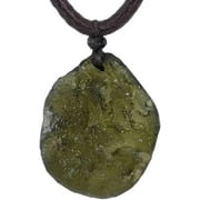Moldavite Crystal Meteorite,Raw Tektite NeckLace Czech Meteorite Pendants,Rough Gemstone Necklace,Green