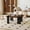 Brown,Black, variant on TesNus Modern Round 2-Tier Coffee Table with Glass Top, 29.9" Walnut Accent Table with Gold Metal Base for Living Room