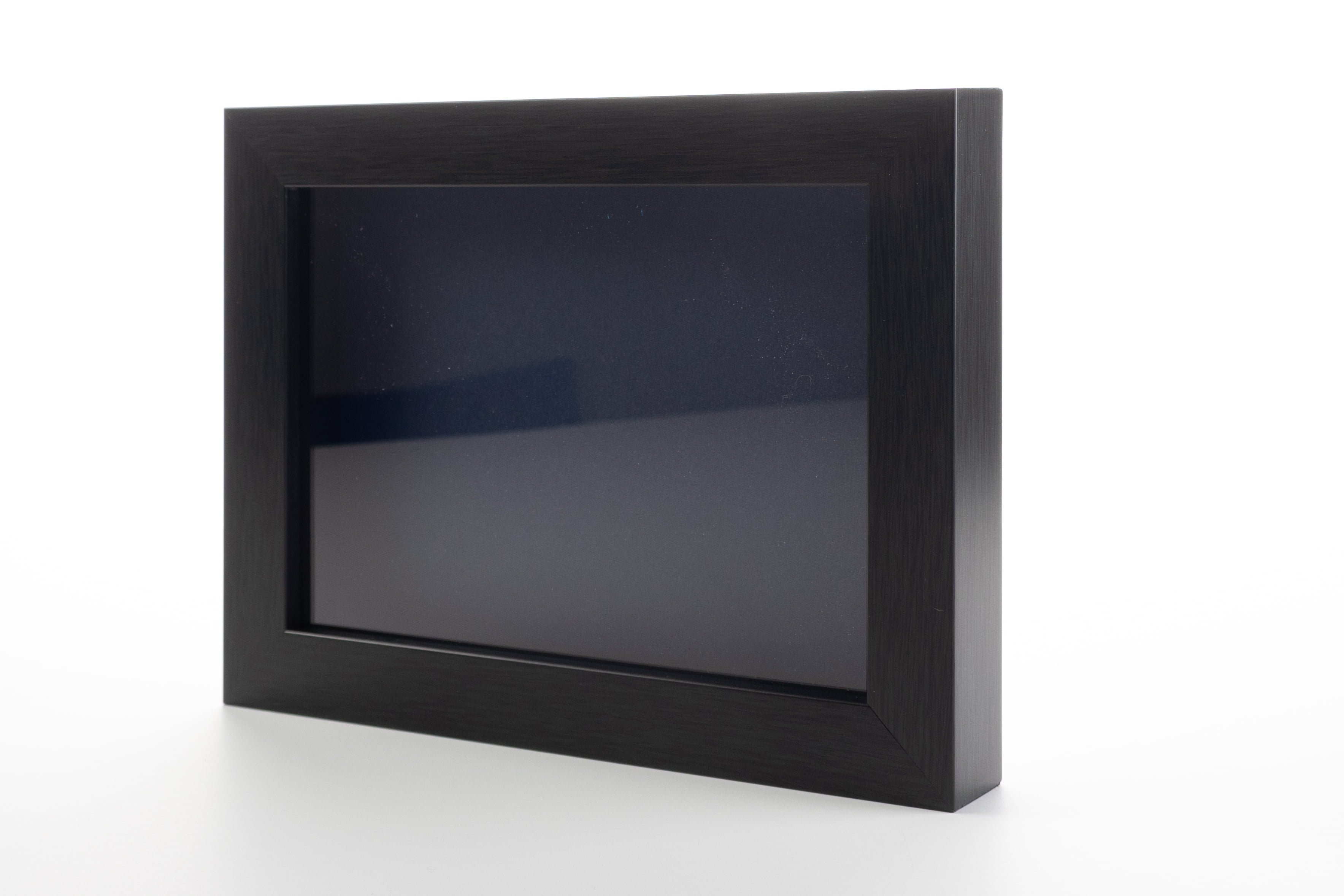 9x12 Shadow Box Frame Gray Stained Real Wood with a Navy Acid-Free ...