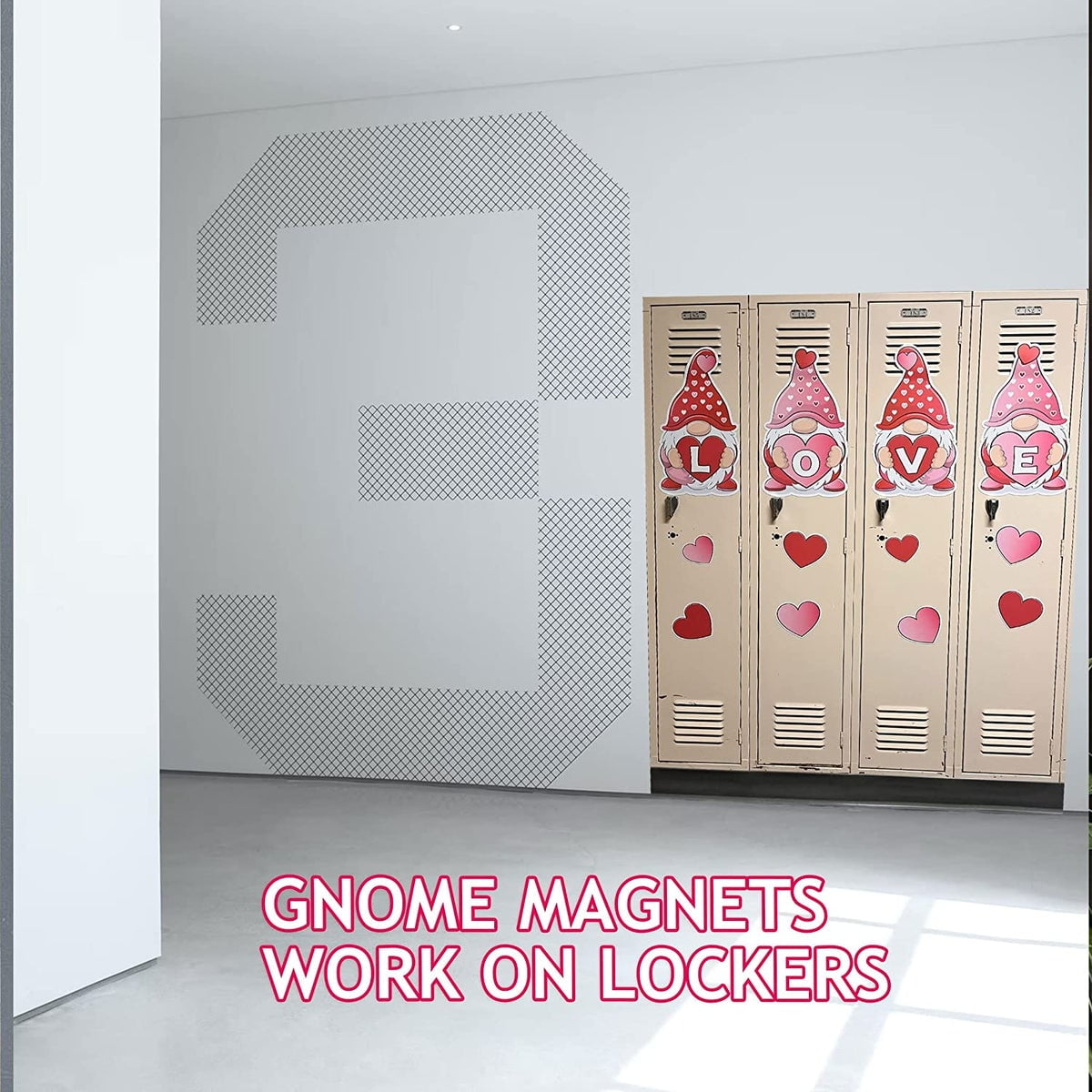 VictoryStore Jumbo Valentine's Day Garage Door Magnets Decorations Set, Gnome Valentines Garage Door Decals, 11 Pieces, 19918
