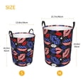 thumbnail image 3 of Sikiie American With Lips Print Round Dirty Clothes Basket, Waterproof Standing Foldable Storage Basket, for Laundry Room, Bedroom, Bathroom Storage-Medium, 3 of 6