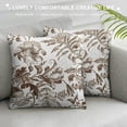 thumbnail image 3 of Nawypu Brown and White Flowers Pillow Covers Vintage Brown Flowers Throw Pillowcase Decorative Morden Floral Outdoor Cushion Cover for Patio Sofa Bedroom Indoor Outdoor Party, 3 of 5
