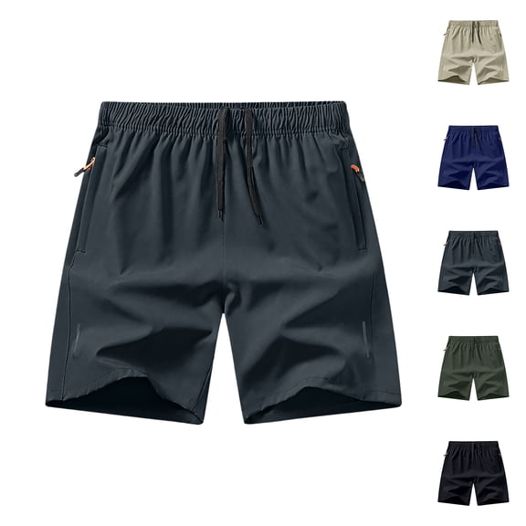 Hearthz Mens Shorts Quick Dry Elastic Waist Lightweight Men's Athletic Running Shorts with Pockets Summer Beach Shorts for Men Navy M