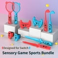 thumbnail image 3 of Switch Sports Accessories Bundle, 18 in 1 Family Accessories Kit for Nintendo Switch/Switch OLED with Golf Clubs, Tennis Rackets, Sword Grips, Bowling Ball Grips, Wrist & Leg Straps, 3 of 9