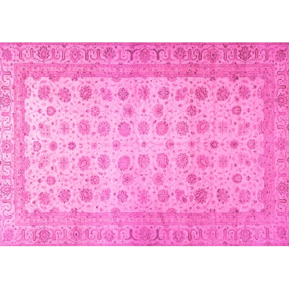 Ahgly Company Indoor Rectangle Oriental Pink Traditional Area Rugs, 3' x 5'