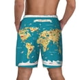 thumbnail image 4 of Gaeub World Map With Landmarks Mens Swim Trunks Stretch Beach Shorts Quick Dry for Men Swim Shorts Swimwear with Pockets- XX-Large, 4 of 9
