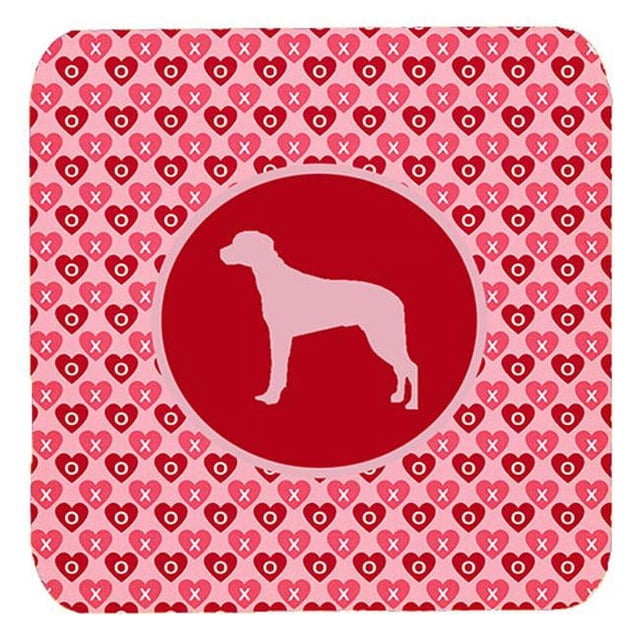 Carolines Treasures SDK1070-A-FC Rhodiée Ridgeback Valentine Coeurs Sous-Verres en Mousse - Ensemble 4- 3,5 x 3,5 Po.