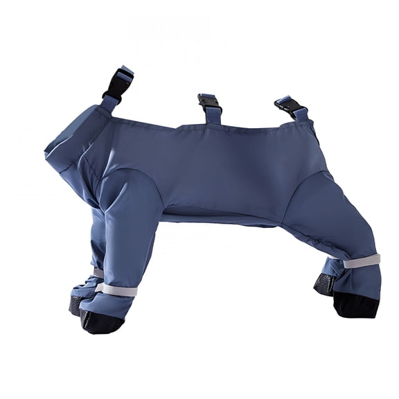 AOMRCOL Dog Boots, Blue, 4-Pack Large Size for Hot Pavement, Waterproof Dog Shoes