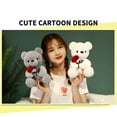 thumbnail image 5 of RXIRUCGD - Muñeco de peluche de oso con rosa, divertido y lindo animal de peluche, regalo de cumpleaños, día de San Valentín, para mujer, esposa y novia, 5 of 5