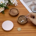 thumbnail image 3 of 2 PCS Acacia Wood Ring Trays 2.76inch Diameter Flat Round Wood Jewelry Plates Camel Color Trinket Dish Tray for Rings Necklaces Earring Jewelry Keys Small Items Display Storage diy, 3 of 9