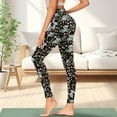 thumbnail image 3 of Renewold Koala Flower Black Leggings for Women with Pockets Running Pants Tight High Waisted Spandex Graphic Leggings Trendy Essential Leggings Scrunch Butt Lifting, M, 3 of 8