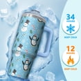 thumbnail image 4 of 30oz Classic Red and Green Plaid Christmas Tumbler with Handle, Holiday Coffee Mug Stainless Steel, Winter Festive Cup, Xmas Gifts for Women Men, 4 of 5