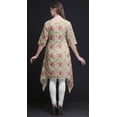 thumbnail image 3 of Bimba White Leaves & Peony Floral Indian Tunic Tops For Girls Printed Casual Top For Women Ethnic Kurti Large, 3 of 6