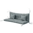 thumbnail image 1 of 4-Piece Patio Chair Cushion Set, Light Grey Replacement Seat and Back Cushions with 2 Pillows, Fade-Resistant Polyester, Tufted Design for 3-Seater Garden Swing or Outdoor Bench, 1 of 7