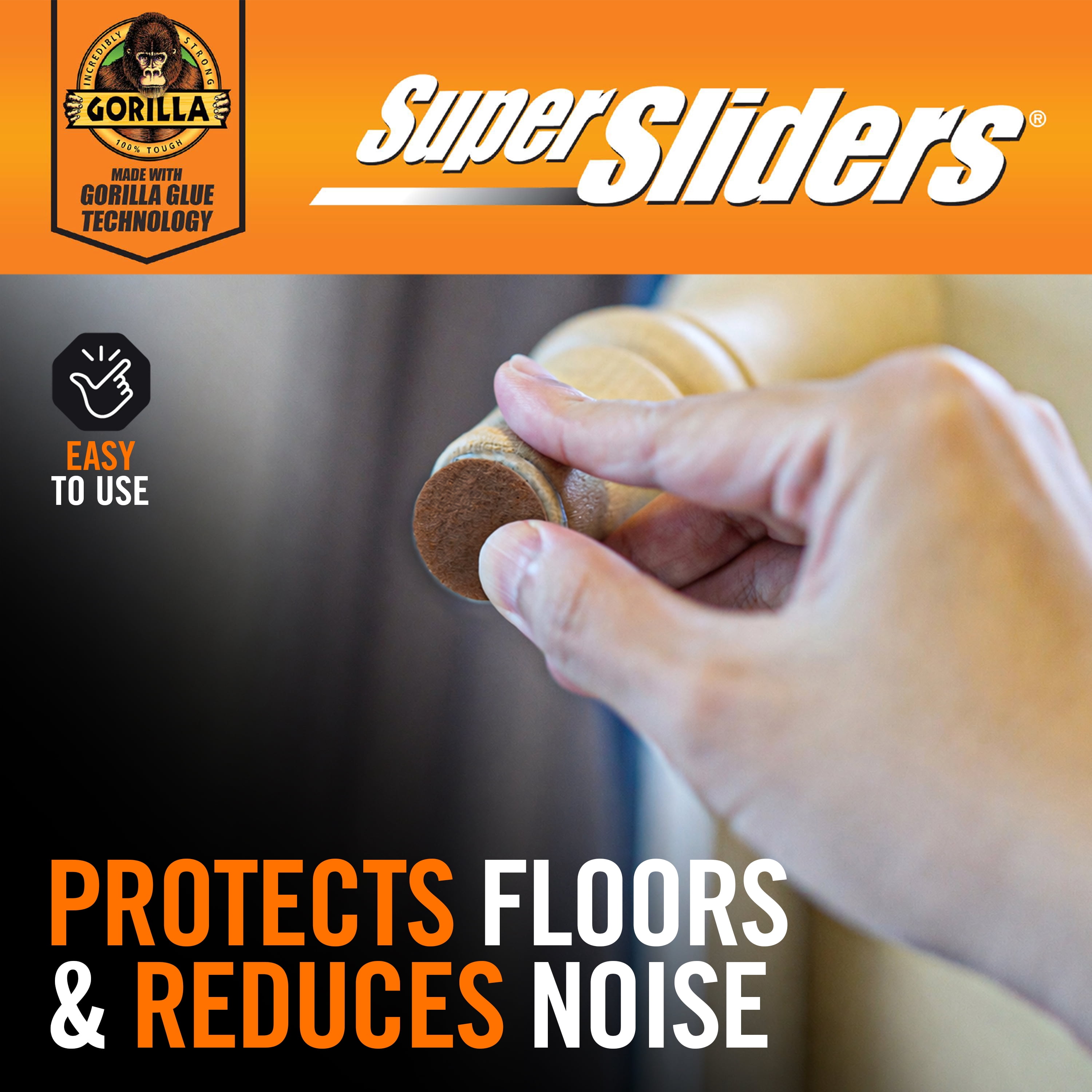 Super Sliders 1.5 Inch Round Felt Pads Brown 24 Pack