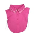 thumbnail image 3 of Hkoxplj Women's Pearl Detachable Collar Classic Pointed Fake Shirt Collar Blouse Layering Collar with Faux Pearl Beads Button Front and Invisible Straps Fashion Accessories for Sweaters Coats Dresses, 3 of 3