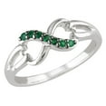 thumbnail image 1 of Natural Green Emerald Infinity Ring 1/7 Carat (ctw) in Sterling Silver, 1 of 1