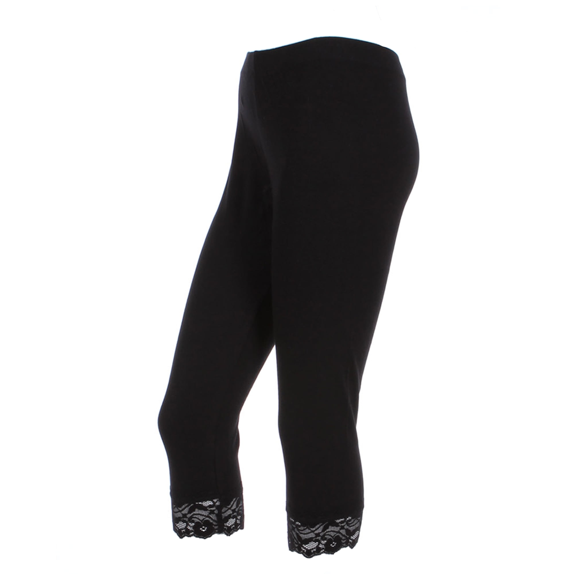 plus size capri leggings with lace
