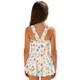 thumbnail image 2 of Tutolipy Floral Print Girls One Piece Swimsuits Swim Dress, Wide Straps Childrens Swimwear, Casual for Beach, Size 5-6 Years, 2 of 8